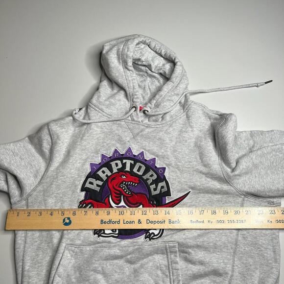 Mitchell & Ness Toronto Raptors Hoodie Medium Gray Retro NBA HWC Pullover Hoodie - Picture 6 of 12